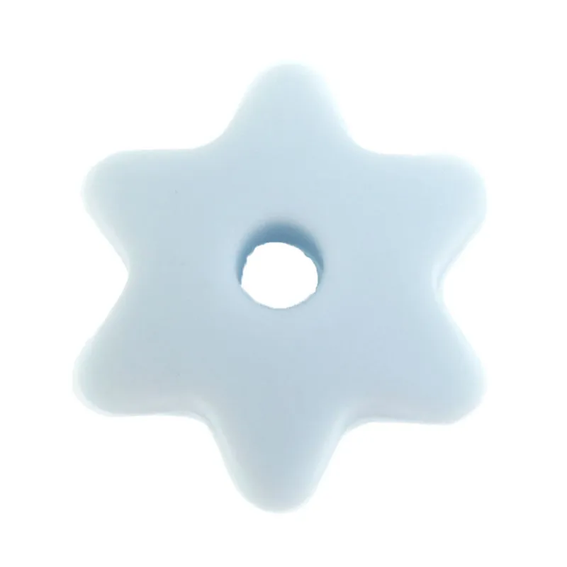 100 шт шестиугольная звезда силиконовая Прорезыватель 10 мм Bpa бесплатно грызунок Diy Детский Прорезыватель для ношения на цепочке детская сажа - Цвет: 545Light blue