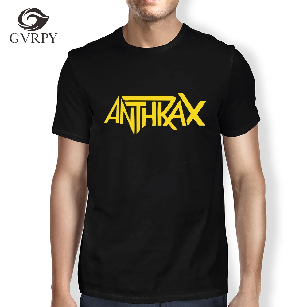 Футболка мужская с принтом Anthrax белая Свободная Повседневная рубашка коротким