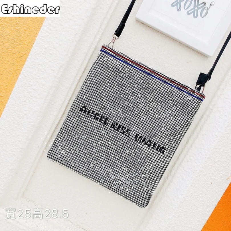 

Ladies Clutch Bag Crossbody Messenger Bag Shoulder Bag Luxury Fashion Diamond Letter Design Party Female Bolsa Flap Bag