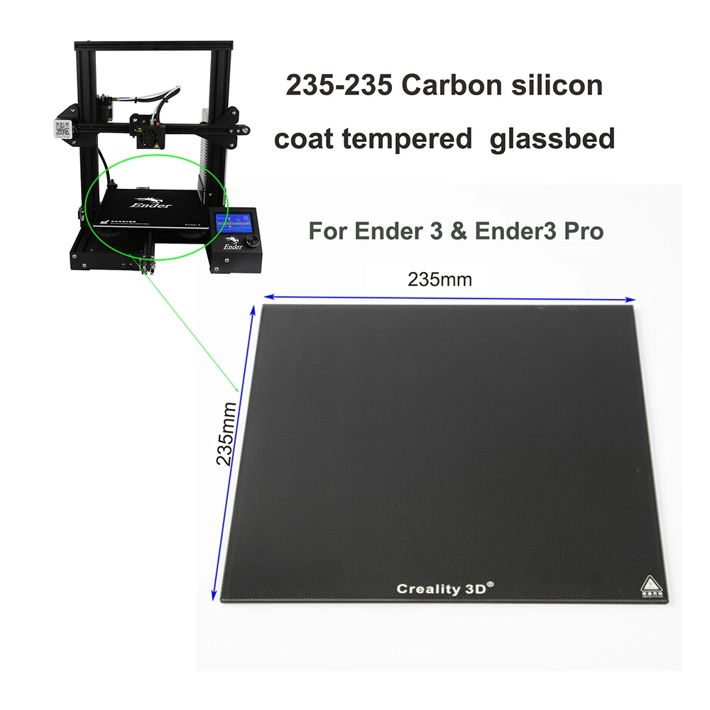

235*235mm New Creality Ultrabase 3D Printer Platform Heated Bed Build Surface carbon silicon Glass plate Ender3 ender 3 pr