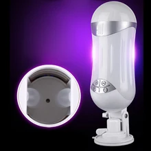 Реальное ощущение Handfree автоматическая телескопическая Мужчины Masturbator Sex Machine USB реалистичные Вагинальный мягкий киска взрослых Секс-игрушки для Для мужчин