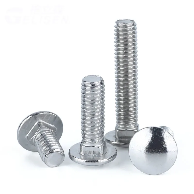 

2PCS M8 M10 GB12 304 Stainless Steel Carriage Screws Round Head Square Neck Bolts Shelf Screws