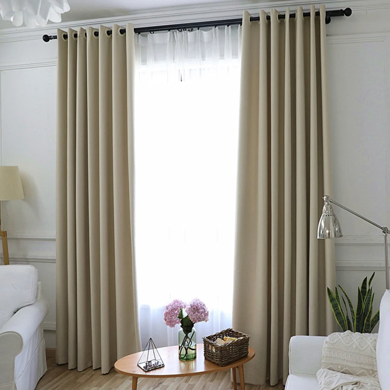 

Darkening Solid Thermal Insulated Blackout Curtains Heat Soundproof Window Grey Drape Blinds Panel for Bedroom Living Room