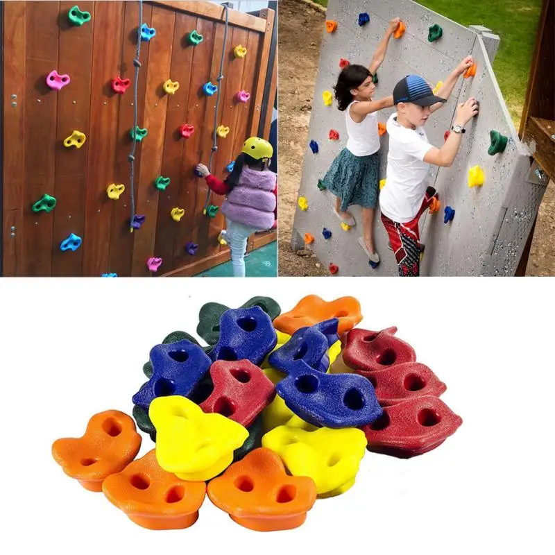 

5 Pcs Children Outdoor Indoor Playground Plastic Rock Climbing Holds Wall Set Kit Rock Stones Backyard Kids Toys