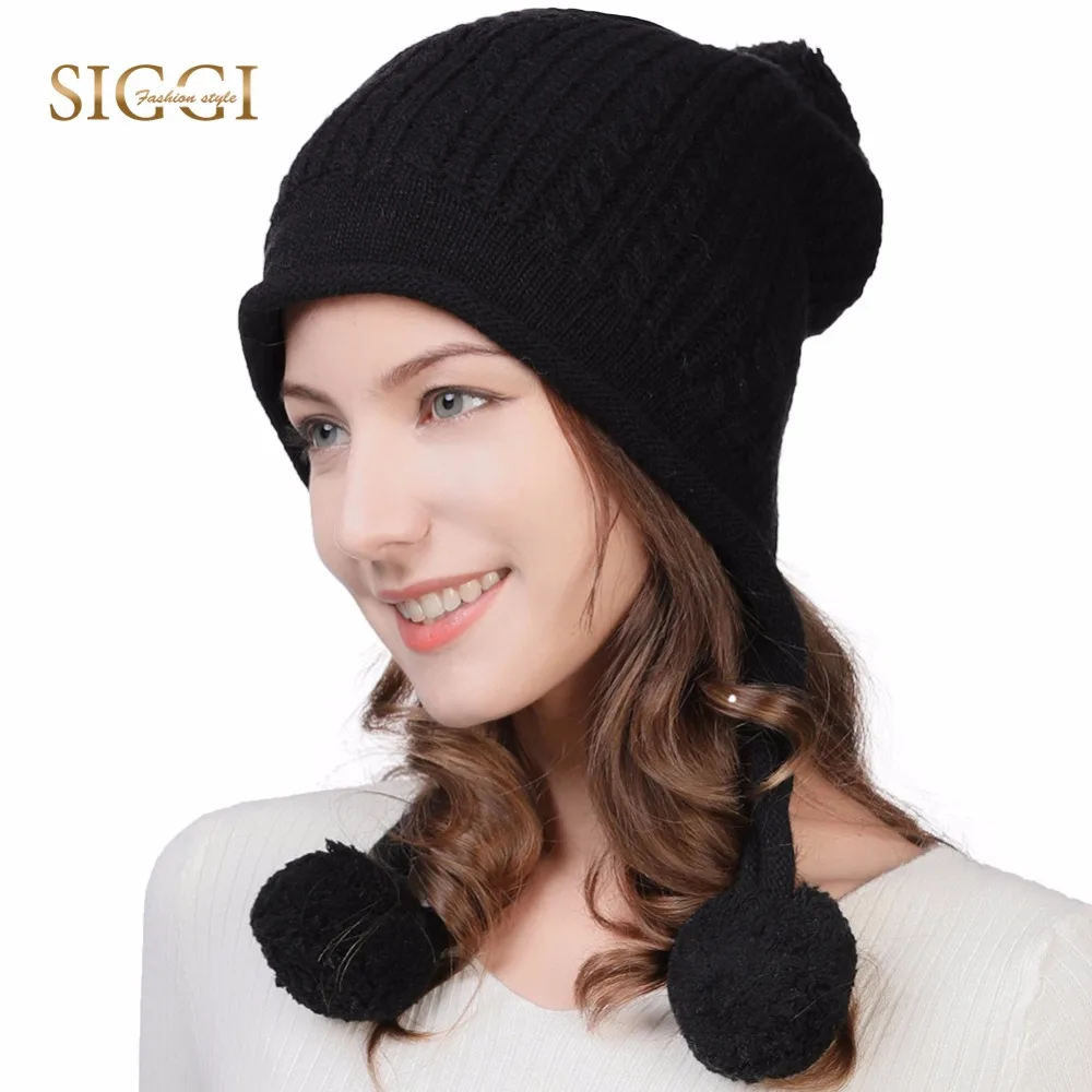FANCET женская зимняя теплая вязаная шапка Skullies однотонные вязаные шапки с