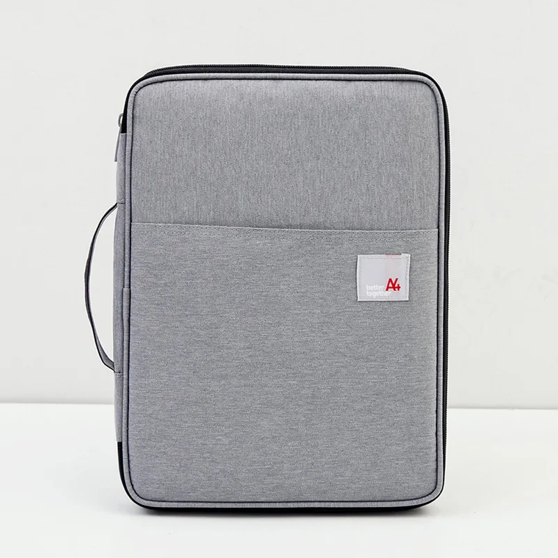 Многофункциональная Сумка для документов формата А4, портативная водонепроницаемая сумка для хранения из ткани Оксфорд, для ноутбуков, ручек, компьютеров - Цвет: Light Gray