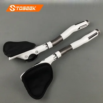 

toseek full carbon fiber bicycle rest handlebar road mountain bike TT rest bar bicicleta bike parts white