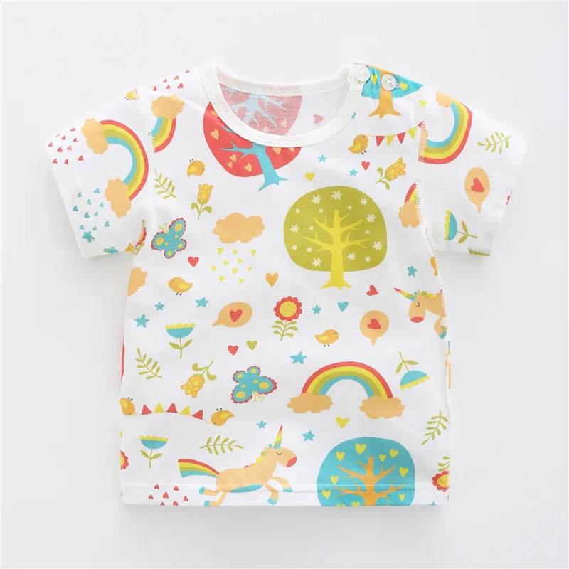 

fashion girls summer t-shirt new cotton cartoon tops tees 2019 boys kids short sleeve casual sport t-shirts for children clothes