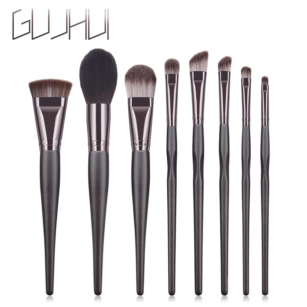 

8pcs Makeup Brush Set Concealer Blush Foundation Make Up Brushes Pro Gun Gray Handle Pincel Maquiagem Portable Eye Brush Set