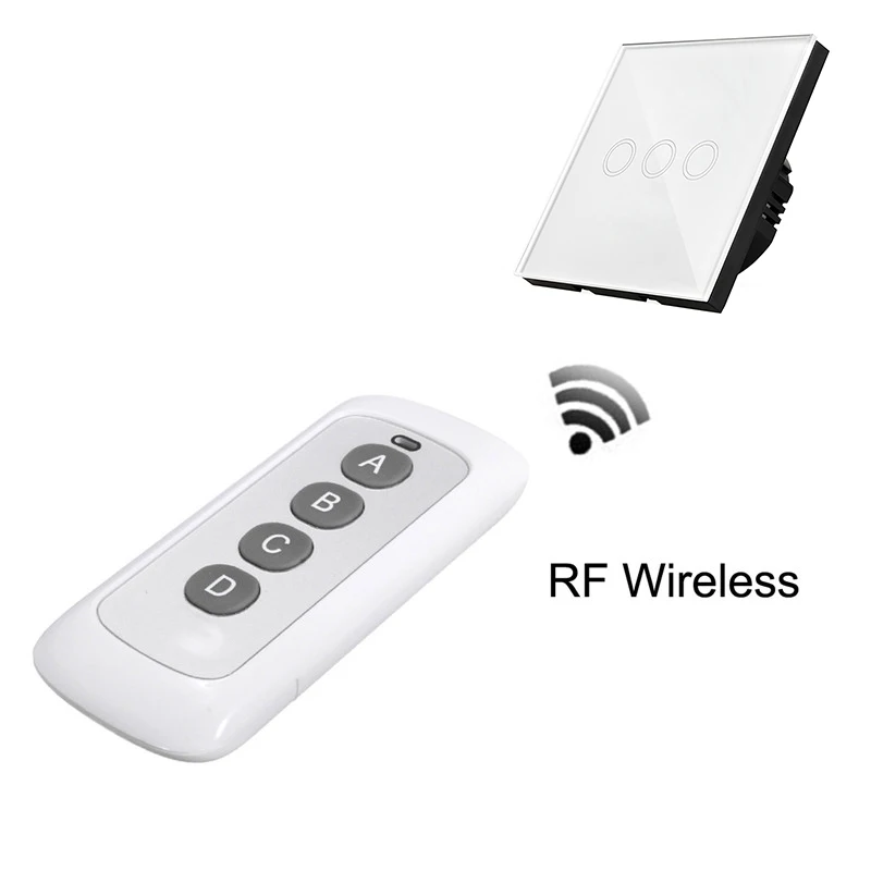 

Fireproof ABS Wireless Smart Remote Control 4 Buttons High Stability Sensitivity for Wall Lights Lower Power Consumption Popular