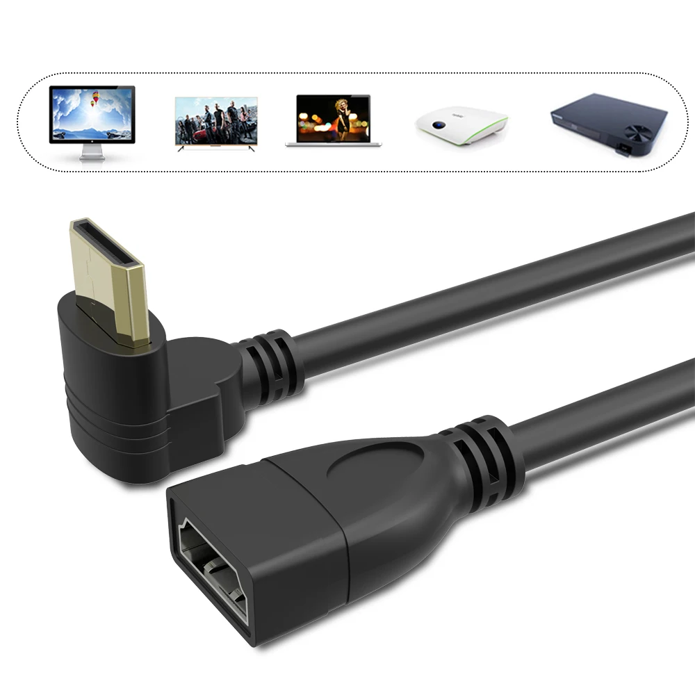 Высокая скорость 15 см 90 градусов Mini HDMI штекер HDMI Женский конвертер Кабель-адаптер для ПК HDTV планшет разъем Поддержка 3D