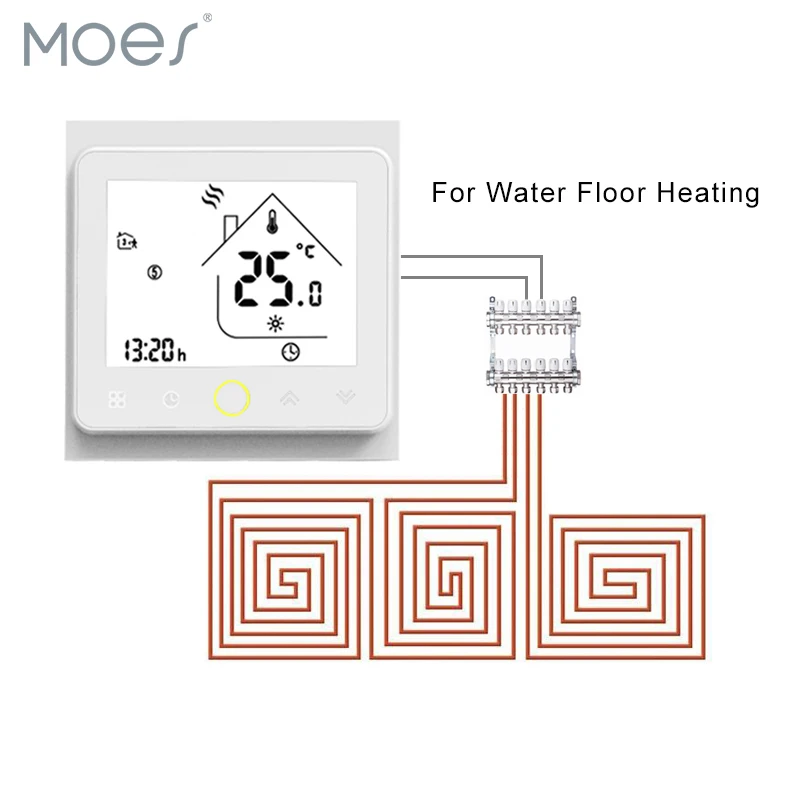 

Thermostat Temperature Controller LCD Touch Screen Backlight for Water floor Heating 3A Weekly Programmable
