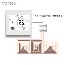 Thermostat Temperature Controller LCD Touch Screen Backlight for Water floor Heating 3A Weekly Programmable eu programmable touch screen electric floor heating thermostat wiht double sensor