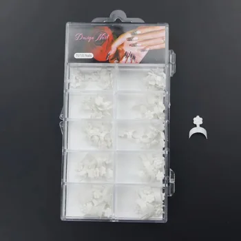 

100pcs White Acrylic French Fake Nails Tips Faux Ongles False Nails Art Tips Artificial Nail Decoration With Plastic Box