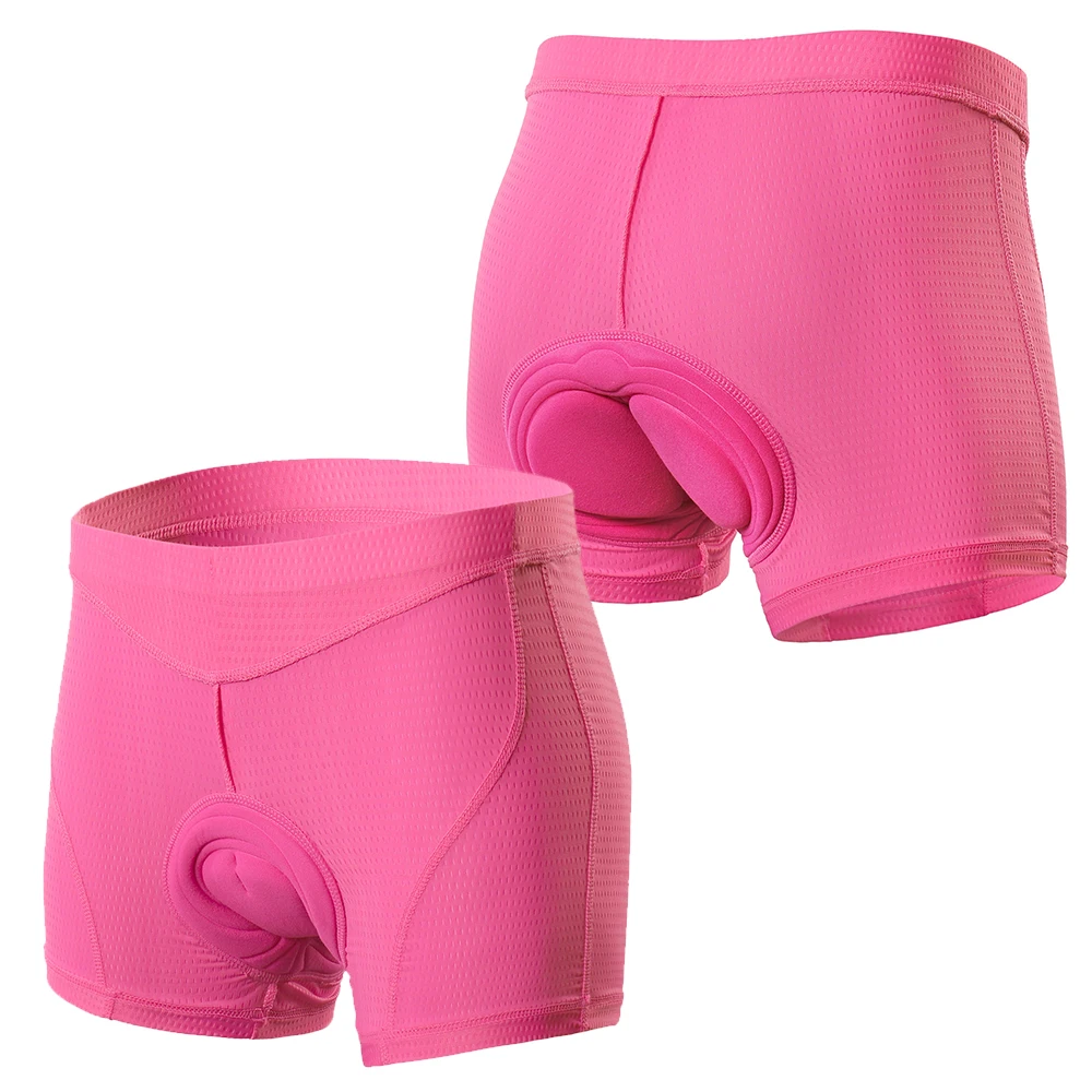 Женские велосипедные шорты для велоспорта, удобное нижнее белье для велоспорта, компрессионные колготки, гелевые 3D Мягкие велосипедные шорты, MTB шорты - Цвет: Розовый