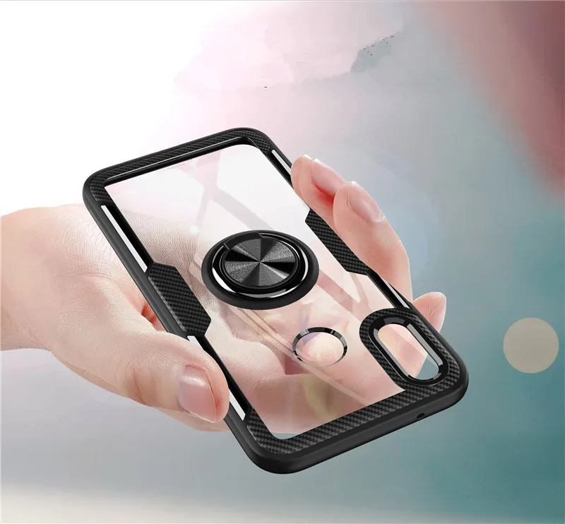 

P20Lite Back Cover For Huawei P20 Lite Case Car Holder Stand PC TPU Ring Suction Scratchproof Bracket Made in Germany