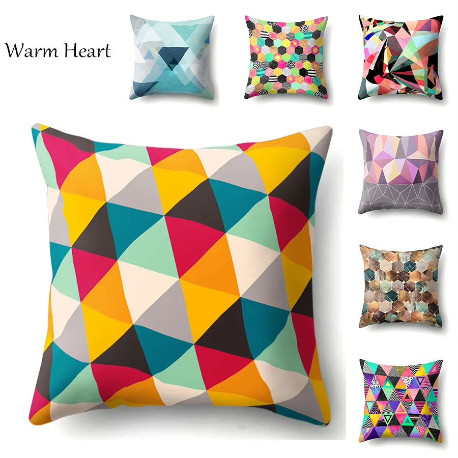 

Lattice Cushion Cover Geometric Pattern Print Pillow Case Polyester 45*45 Throw Pillow Cover Decorative For Home Bedroom Office