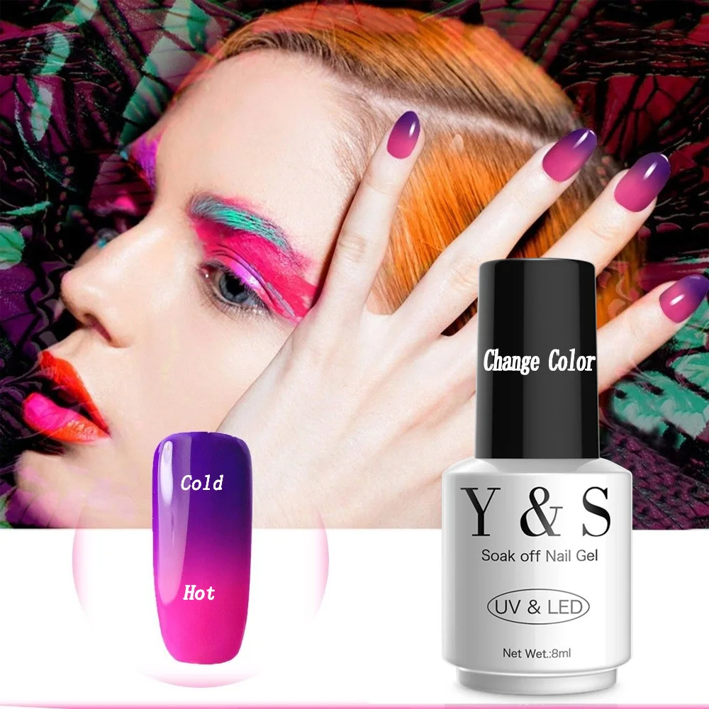

Yaoshun Chameleon Temperature Change Nail Color UV Gel nail Polish Lacquer for soak off gel polish 8ml