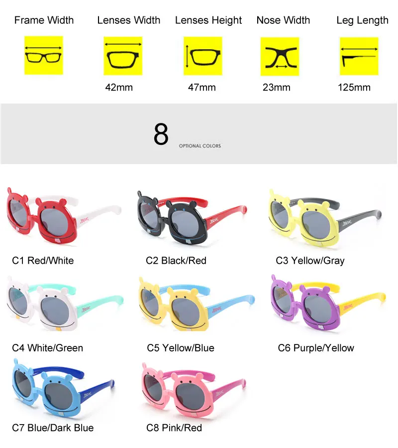 Очки детские поляризационные с рисунком медведя, детские солнцезащитные очки для мальчиков и девочек, гибкие Брендовые спортивные квадратные очки UV40 Oculos