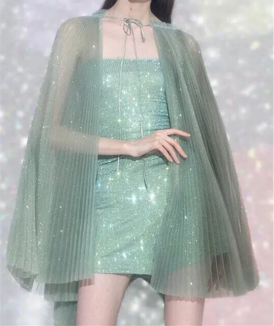 

Cakucool New Shiny Lurex Three Pieces Women Set Glitter Diamond Stamping Top and Shorts Suit Mesh Evening Club Party Lady Outfit