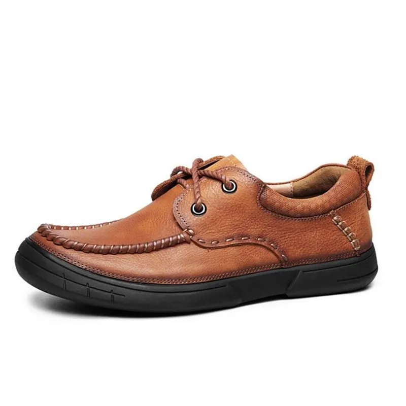 Brown Mocassins khaki lace Genuína khakislip slip Moda up Brown lace Marca Alta Sapatos Couro deslizamento De Casuais up Masculinos Homens Qualidade Light Grossa Calçados on Dos Sola on Não light ww1UPqH