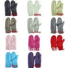 5 пар/лот модные женские туфли для девочек зимние вязаные одежды Варежки перчатки, Доступно множество цветов