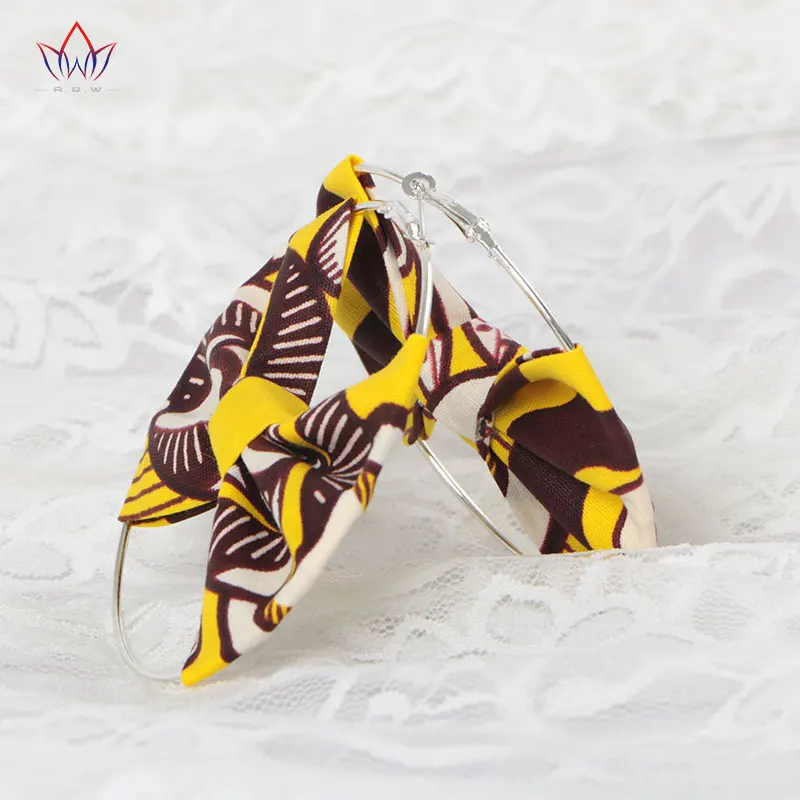 Летние африканские серьги Модные женские африканские ручной работы массивные круглые ювелирные изделия принт воск ткань аксессуары WYA078