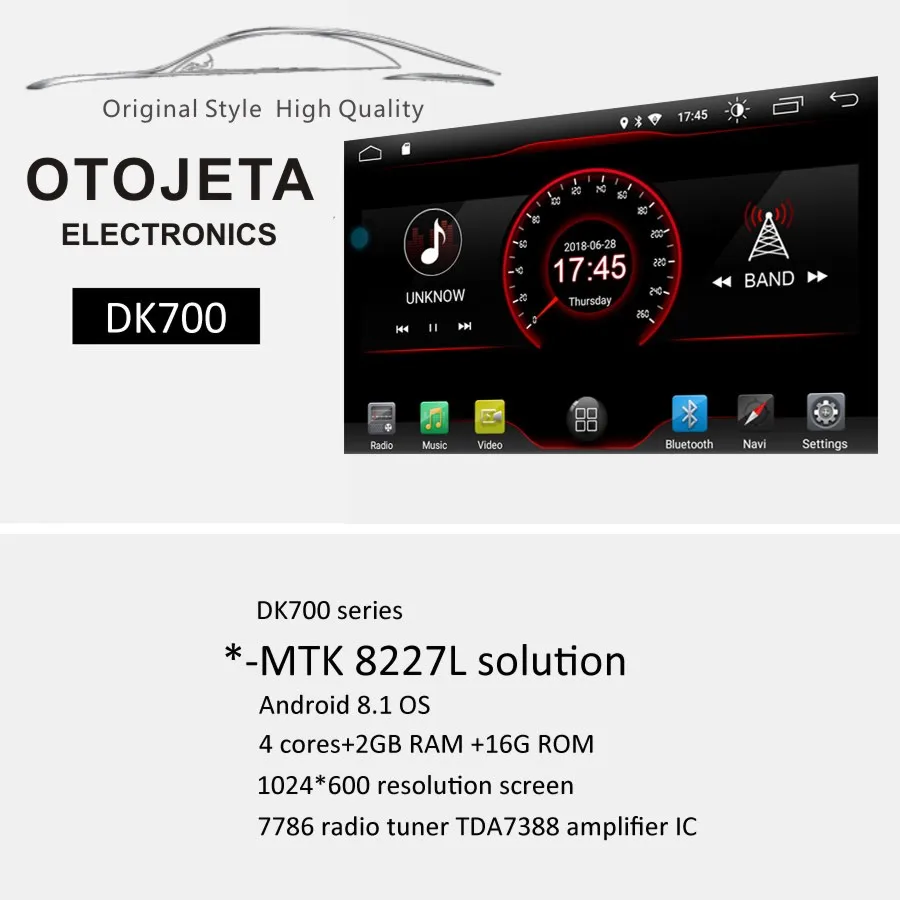 Excellent OTOJETA DSP stereo carplay android 8.1.2 car radio for Peugeot 405 navigation IPS screen bluetooth player Wifi GPS tape recorder 0