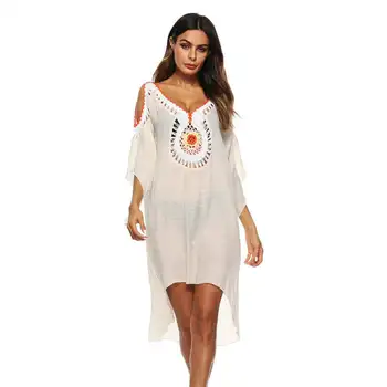 

Plus Size Sexy Cover Ups Summer Hot Female Women Beach Floral Crochet Sundress Ladies Swimwear Holiday Dress Lot