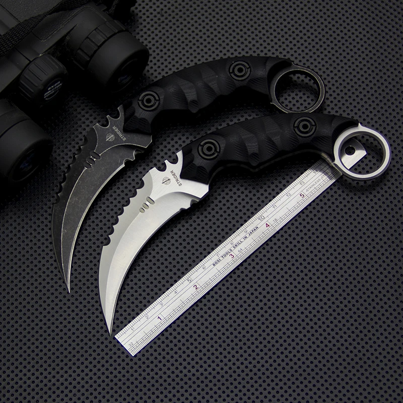 

Toplu Strider Karambit Knife D2 Steel Survival Jungle Knife Outdoor Rescue Knives EDC Camping Knives Self Defense Hunting Tools