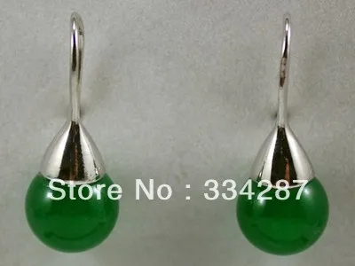 

hot sell new - Natural ! Green jade new Round Shape Earring