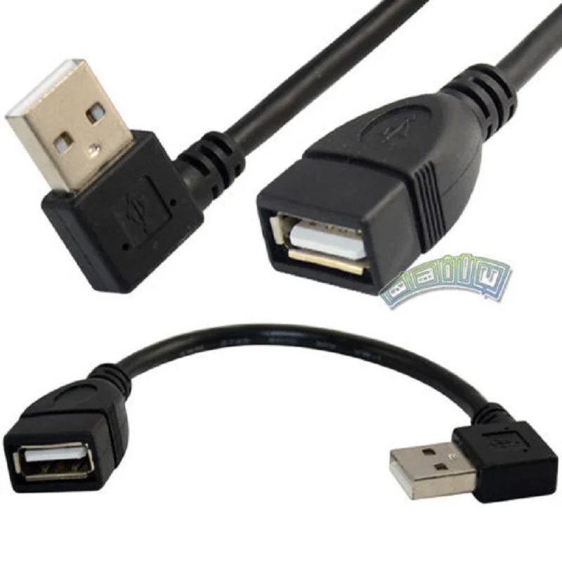 DANSPEED USB 2,0 A Женский штекер прямоугольный удлинитель Кабель для передачи данных короткий кабель 9," 25 см черный