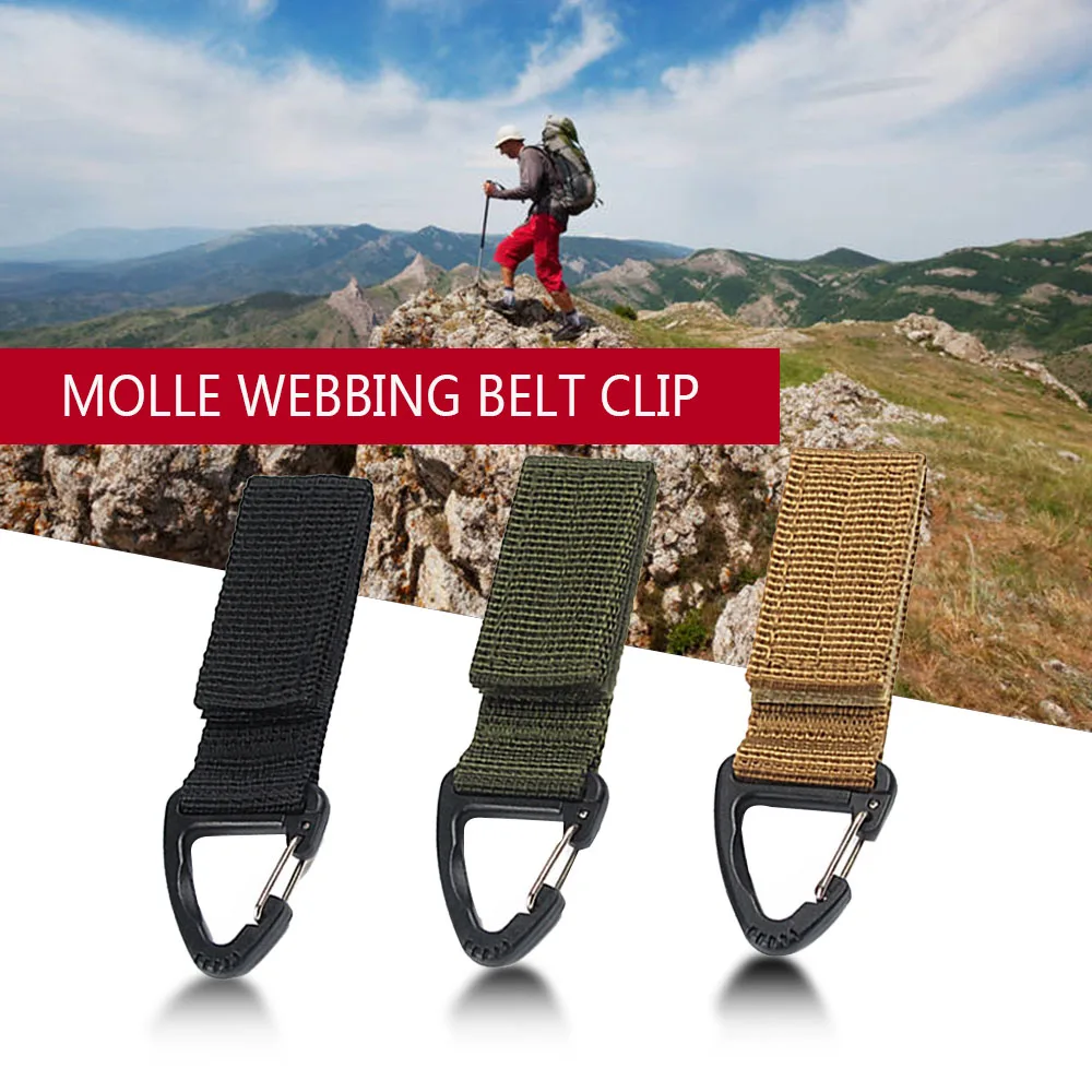 

Multifunctional Molle Webbing Belt Clip Climbing Carabiner Buckle High Strength Nylon Hanging Chain Backpack Key Hook Outdoor