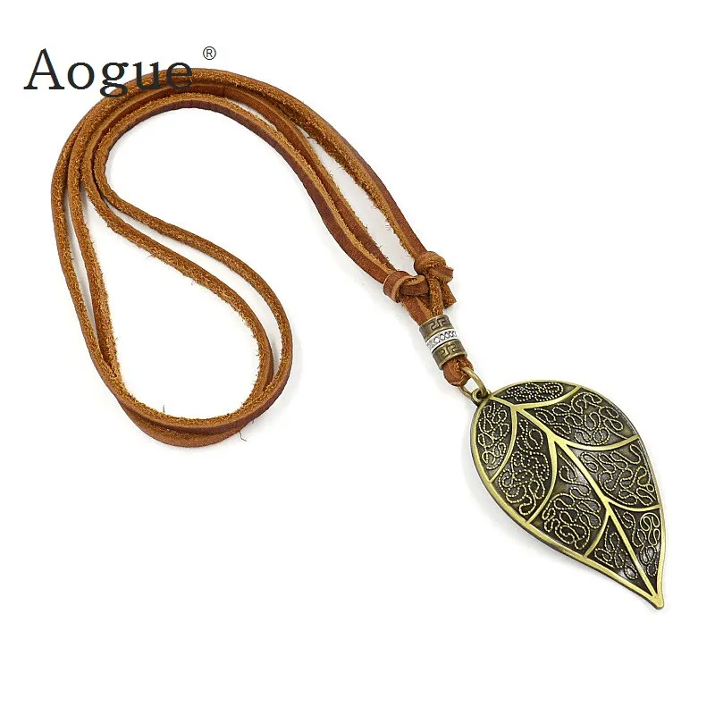 Alloy Vintage The Leaveas Pendant Necklace For Men Women Genuine