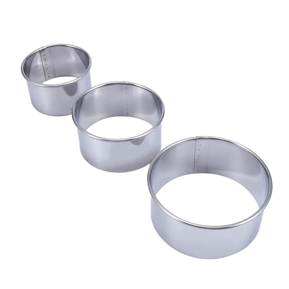 

3pcs/set Stainless Steel Round Cookie Pastry Wrapper Dough Cutting Tool Round Dumplings Wrappers Molds Set Cutter Maker Tools