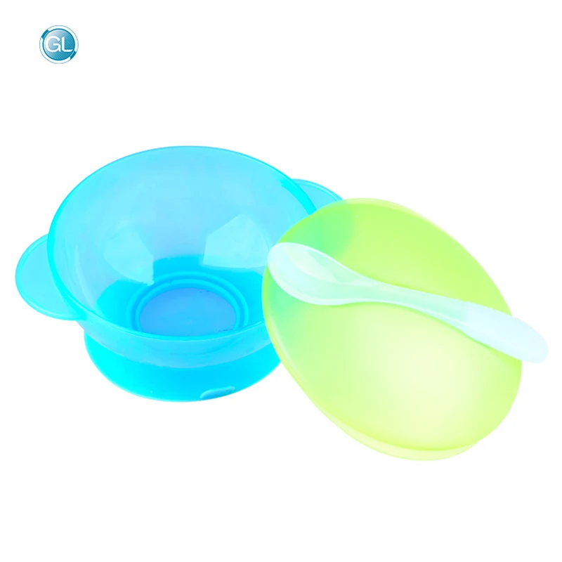 

GL Baby Feeding Tools Baby Tableware Training Eating Bowl With Spoon Children's Plate Dishes Solid Feeding BPA Free Natural