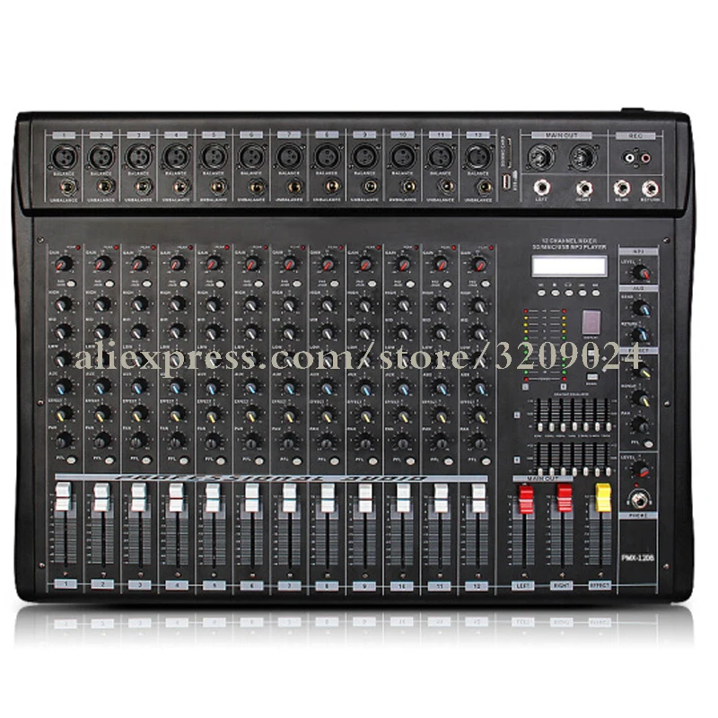 Professional 12 Channel Mixer USB MP3 CD MMC Play