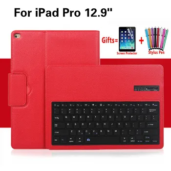 

Bluetooth Keyboard Case for IPad Pro 12.9" 2017 2015 Cases Portfolio Folio PU Leather Magnetically Detachable ABS Cover Funda