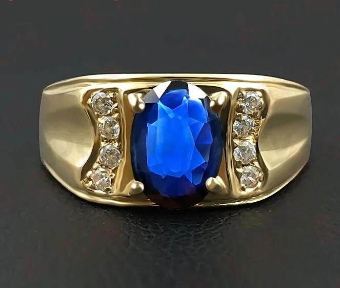 18k gold ring Men ring Natural sapphire rings Per Jewelry Natural and ...