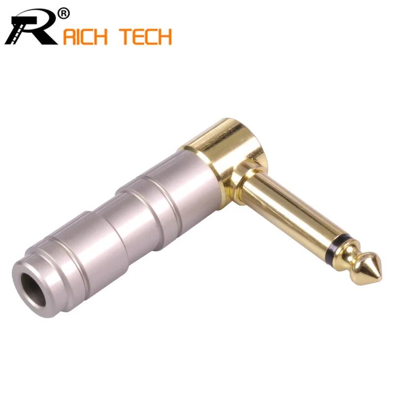 

Right Angle Microphone plug 6.35mm Mono Male Assembly 6.35mm mono Connector Smoothly Gold-plated Jack 6.35 Speaker plug