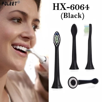 

400PCS/Lot Best Quality Black HX6064 P-HX-6064 Electric Toothbrush Replacement Heads For Philips Toothbrush Heads Oral Hygiene