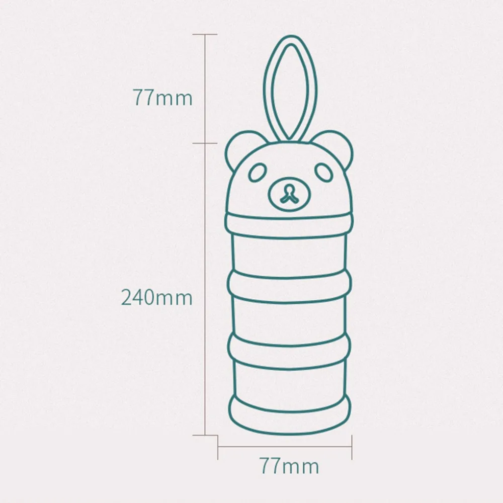 Портативный дозатор формулы молочного порошка, контейнер для хранения еды, миска для кормления малышей, для маленьких детей, трехсетчатый контейнер для детского питания, коробка
