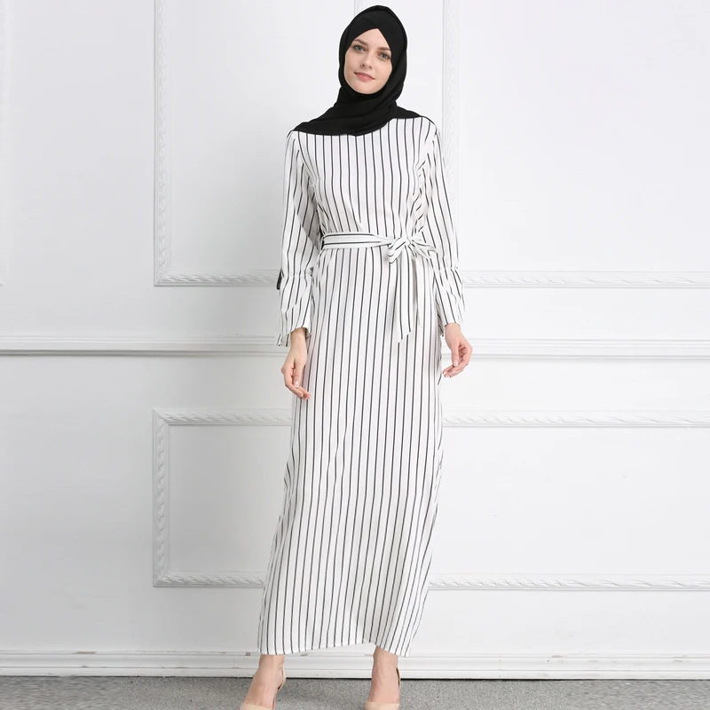 Женское платье кафель в полоску kleid хлопковое для мусульманской