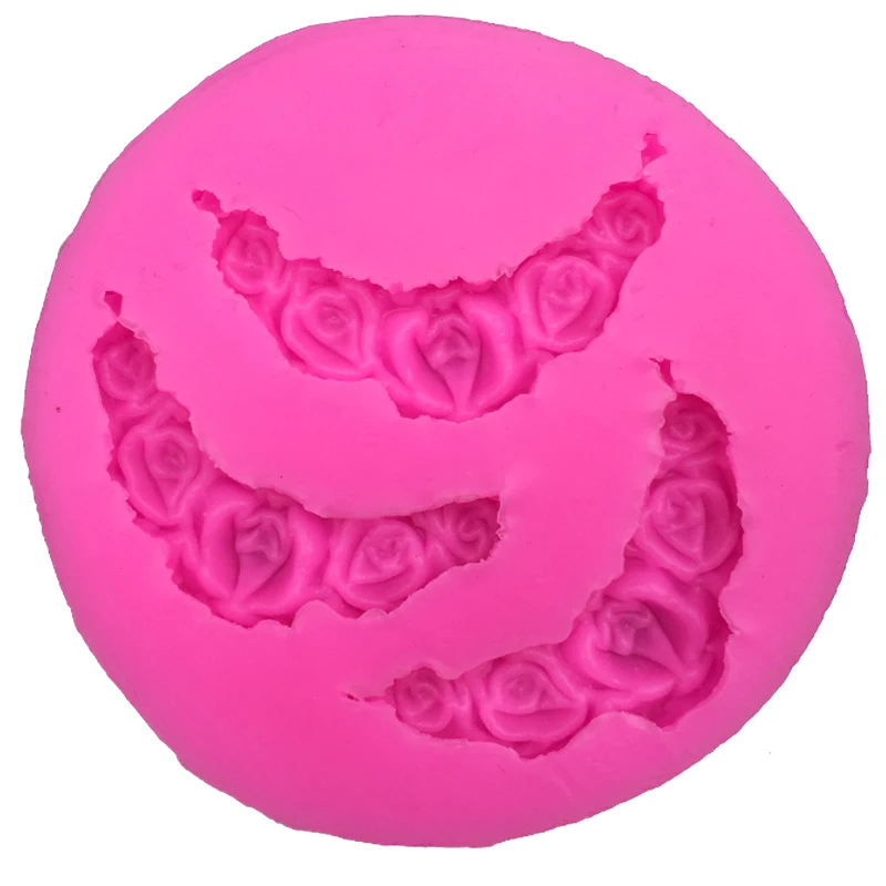 Rose shape fondant silicone mold for kitchen baking chocolate pastry