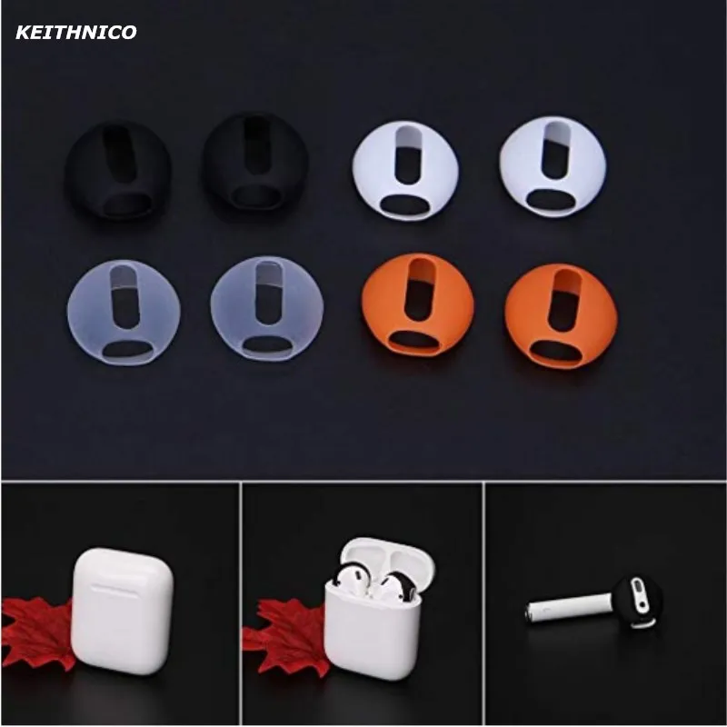 

KEITHNICO 2Pairs Anti-slip Soft Silicone Replacement Earbud Ear Tips Earpods Cover Cushion Earphone Case for AirPods