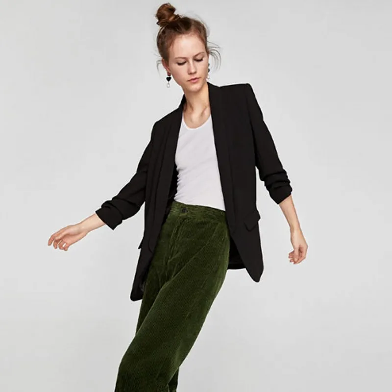 2019 Women Casual Blazer Autumn Jacket Shawl Collar Red Pink Black Coat Office Lady Blazer Fashion Slim Fit Outwear HX-6258
