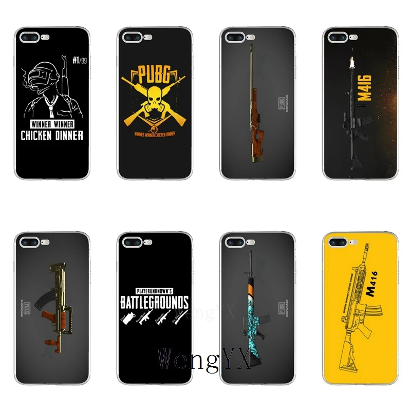WengYX popular game PUBG gun print Slim silicone Soft phone case For Huawei P7 P8 P9 P10 P20 pro Lite plus P Smart Mini 2017