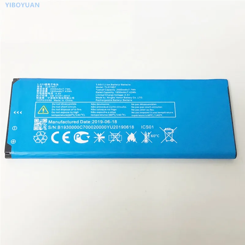 

3.85V 2000mAh TLi019D7 For Alcatel 1 5033 5033D 5033X 5033Y 5033A 5033T 5033J / Telstra Essential Plus 2018 / TCL U3A Battery