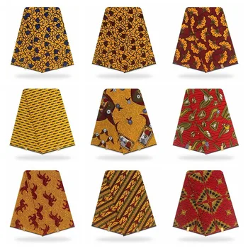 

New Guaranteed Real Pagne Wax Block Prints In Original Wax 100% Cotton Veritable Wax Veritable African Ankara Fabric Aso Ebi