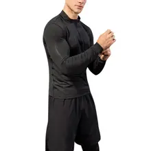 Мужская компрессионная футболка, дышащая быстросохнущая футболка, бодибилдинг, топ, футболка для фитнеса, для тяжелой атлетики, для бега, T-shi